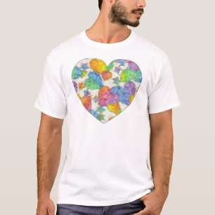 Camiseta Impressionista Pastel Namorados Hearts