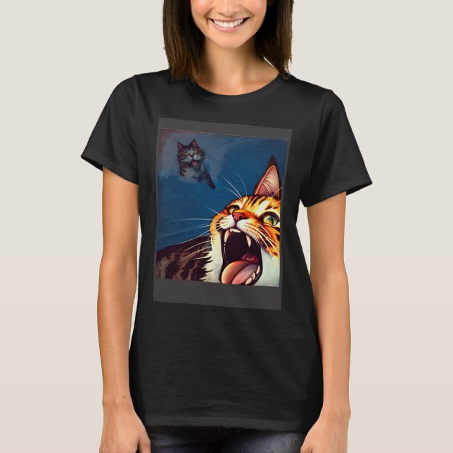 Camiseta Impressionistic  Cat Screaming Impressionism Cats (Frente)