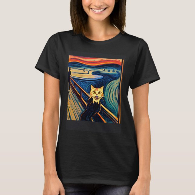 Camiseta Impressionistic Cat Screaming Impressionism Cats P (Frente)