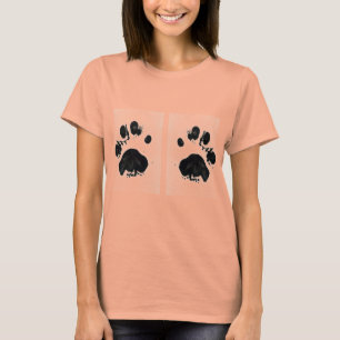 Camiseta Impressões brancos da pata do tigre