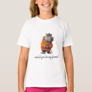 Camiseta Impressões de Arte Hippo Adoráveis Perfeito para A
