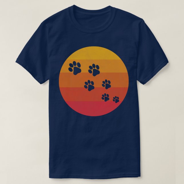 Camiseta Impressões de pata de cães (Frente do Design)