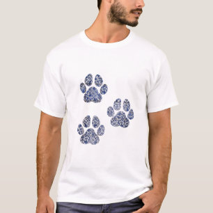 Camiseta Impressões de pata de cão - Azulejos portugueses