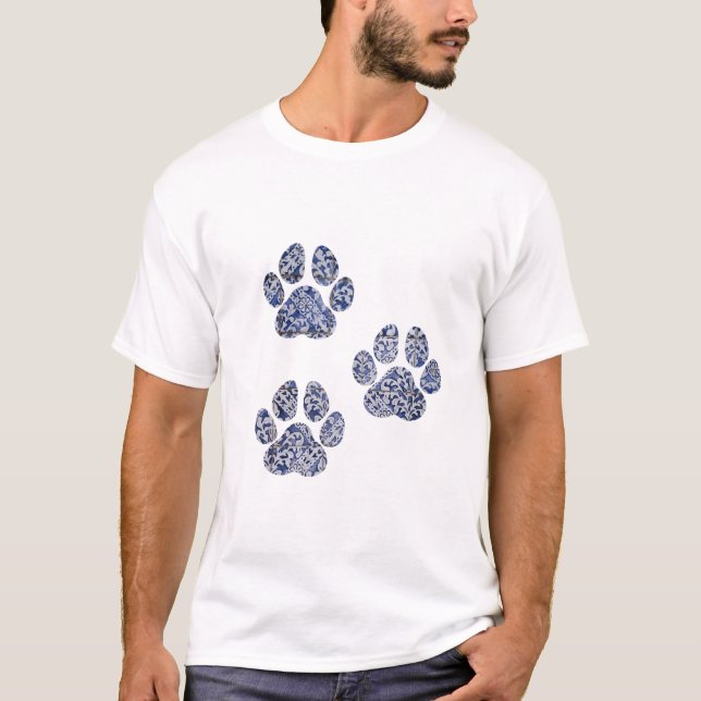 Camiseta Impressões de pata de cão - Azulejos portugueses (Frente)