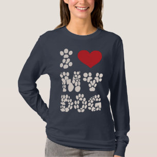 Camiseta Impressões do Amor - Eu ❤️ o Meu Cachorro Negra