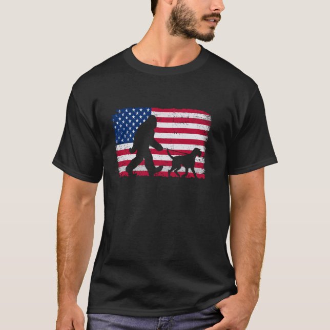 Camiseta Impressora alemã Wirehaired 4 de julho EUA (Frente)