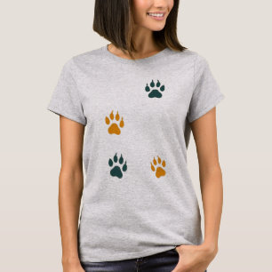 Camiseta Impressoras de pata de gatos-da-safra - Pegadas de