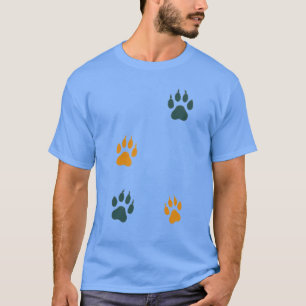 Camiseta Impressoras de pata de gatos-da-safra - Pegadas de