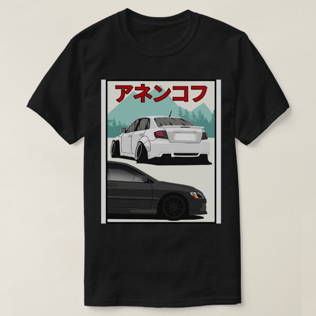 Camiseta Impreza VS Lancer Evo (Frente do Design)