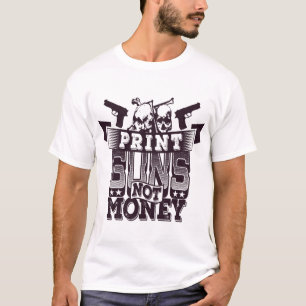 Camiseta Imprima Armas Não Dinheiro Pro 2A Direitos de Arma