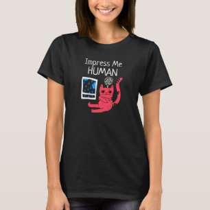 Camiseta Imprima-Me Gato Engraçado Humano