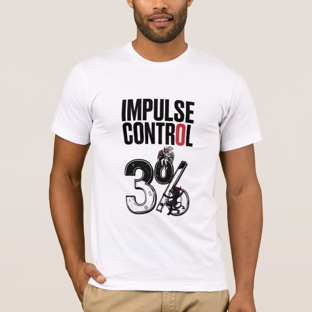 Camiseta - IMPULSE CONTROL – 3% Angel vs Devil Cartoon (Frente)