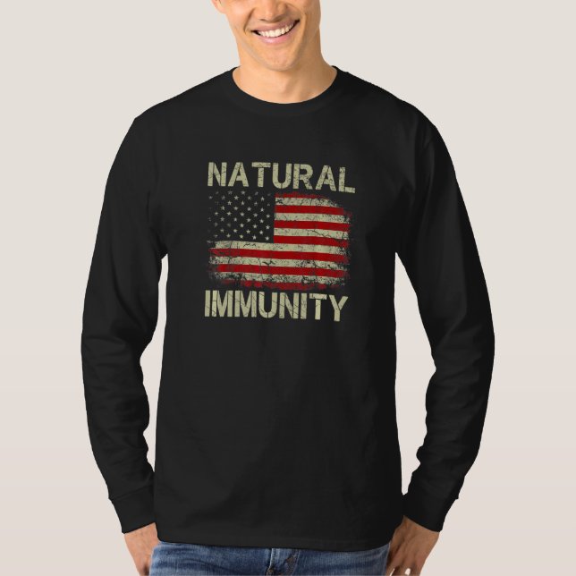 Camiseta Imunidade Natural Anti-Vacina Liberdade Médica No  (Frente)