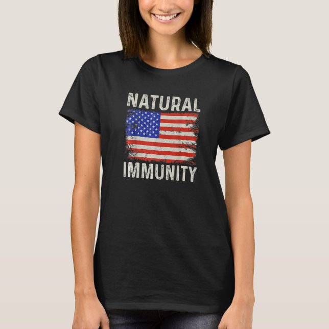 Camiseta Imunidade Natural Imunidade Médica Funny Anti Vaci (Frente)