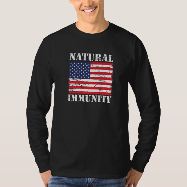 Camiseta Imunidade Natural Imunidade Médica Funny Anti Vaci (Frente)