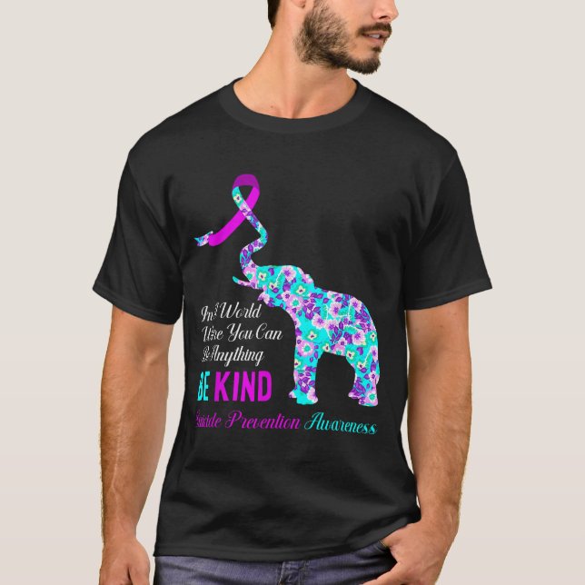 Camiseta In A World Be Kind Suprt Suicide Prevention Awaren (Frente)