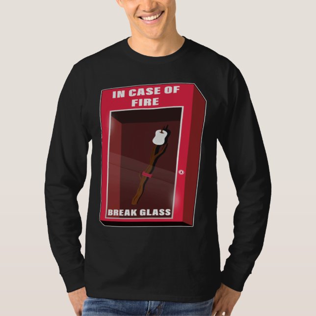 Camiseta In Case Of Fire Break Glass Marshmallow Camping Ro (Frente)