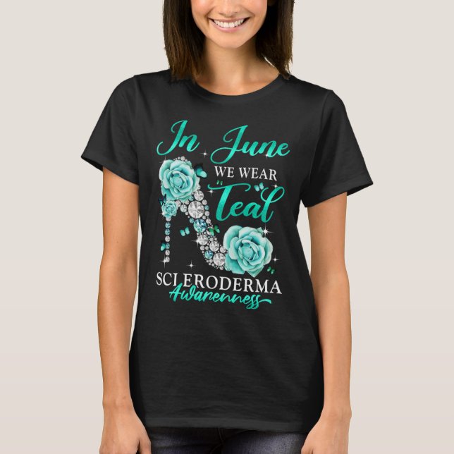 Camiseta In June We Wear Teal Butterfly Scleroderma Awarene (Frente)