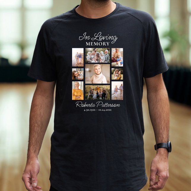 Camiseta In Loving Memory Photo Collage Funeral Memorial  (Criador carregado)
