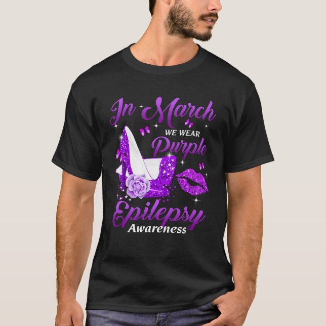 Camiseta In March We Wear Purple High Heel Epilepsy awarene (Frente)