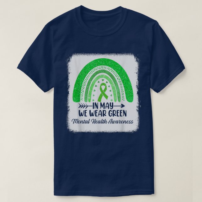 Camiseta In May We Wear Green Mental Health Awareness Green (Frente do Design)