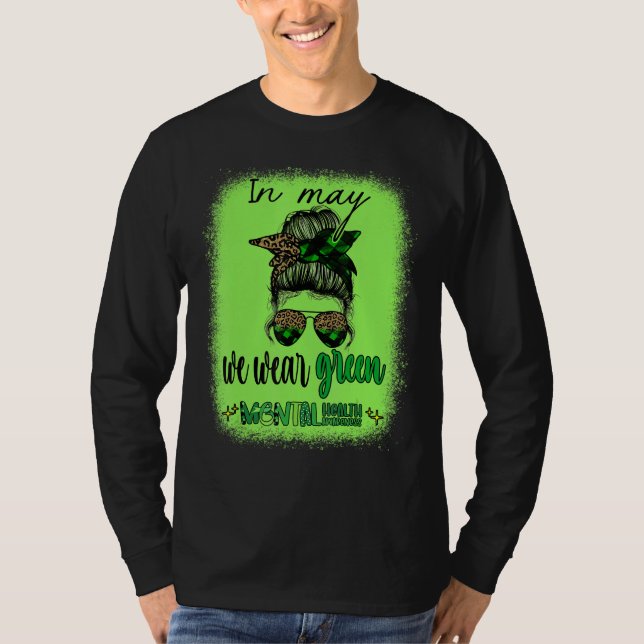 Camiseta In May We Wear Green Mental Health Awareness Month (Frente)