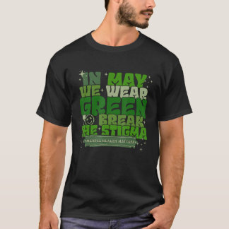 Camiseta In May We Wear Green To Break The Stigma Retro Wav