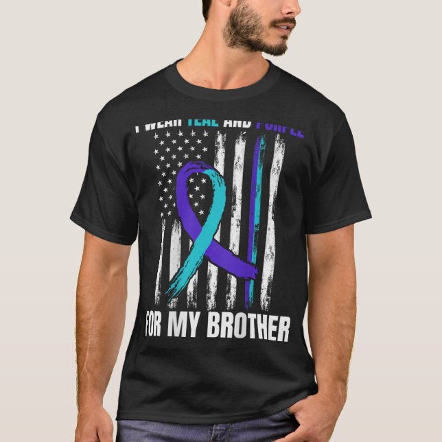 Camiseta In Memory Of Brother Suicide Awareness Flag Graphi (Frente)