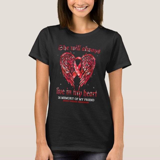 Camiseta In Memory Of My Friend Angel Wings Heart Disease A (Frente)