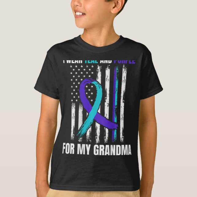 Camiseta In Memory Of My Grandma Suicide Awareness Flag Bac (Frente)
