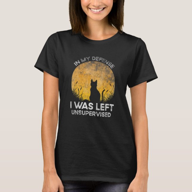 Camiseta In My Defense I Was Left Unsupervised Cat (Frente)