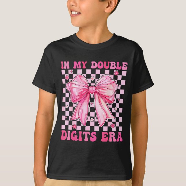 Camiseta In My Double Digits Era Coquette Bow 10th Birthday (Frente)