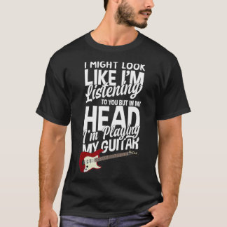 Camiseta In My Head I'm Playing My Guitar Funny Guitarist 