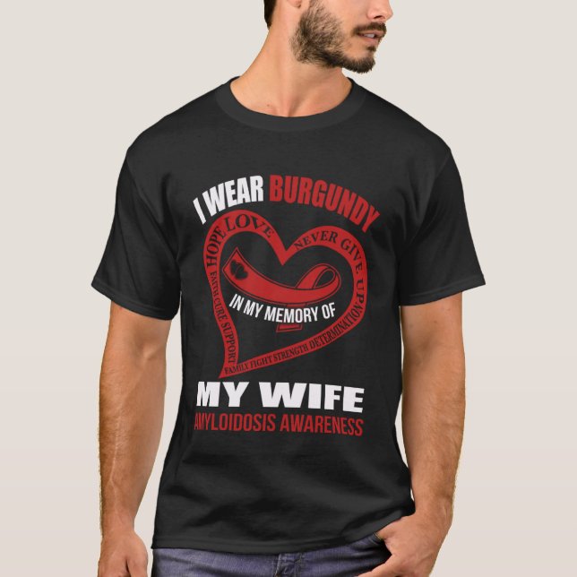 Camiseta In my memory of my wife AMYLOIDOSIS AWARENESS (Frente)
