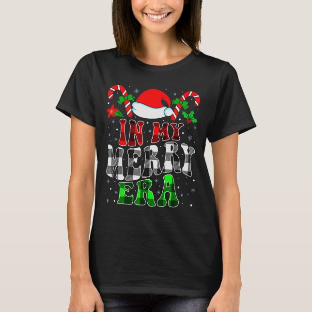 Camiseta In My Merry Era Family Matching Cute Groovy Merry  (Frente)