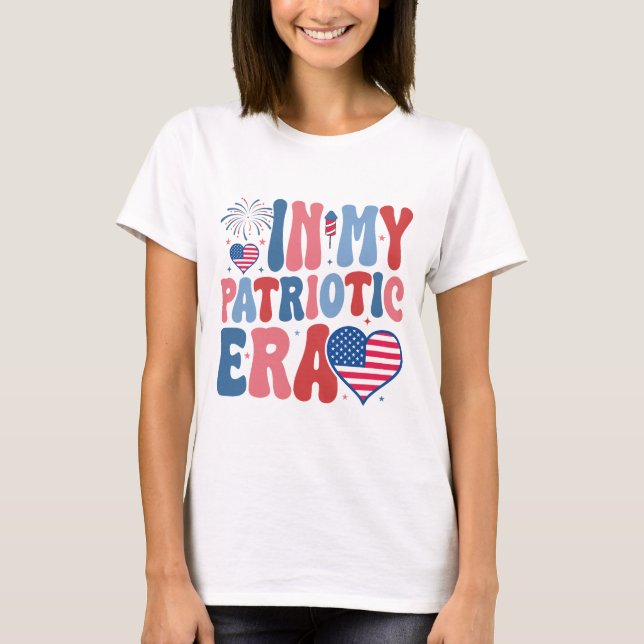 Camiseta In My Patriotic Era, 4th of July, America Red Blue (Frente)