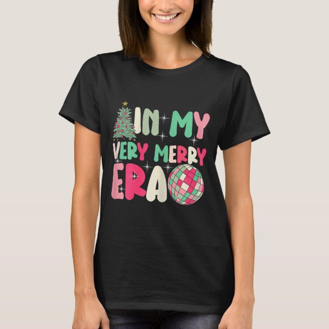 Camiseta In My Very Merry Era - Cute Groovy Xmas  (Frente)