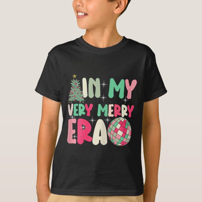 Camiseta In My Very Merry Era - Cute Groovy Xmas  (Frente)