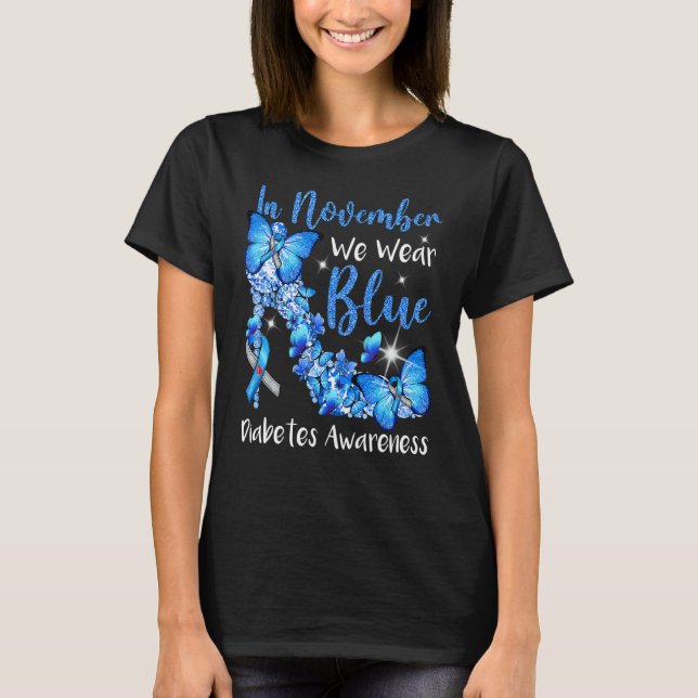 Camiseta In November We Wear Blue Butterflies Diabetes Awar (Frente)