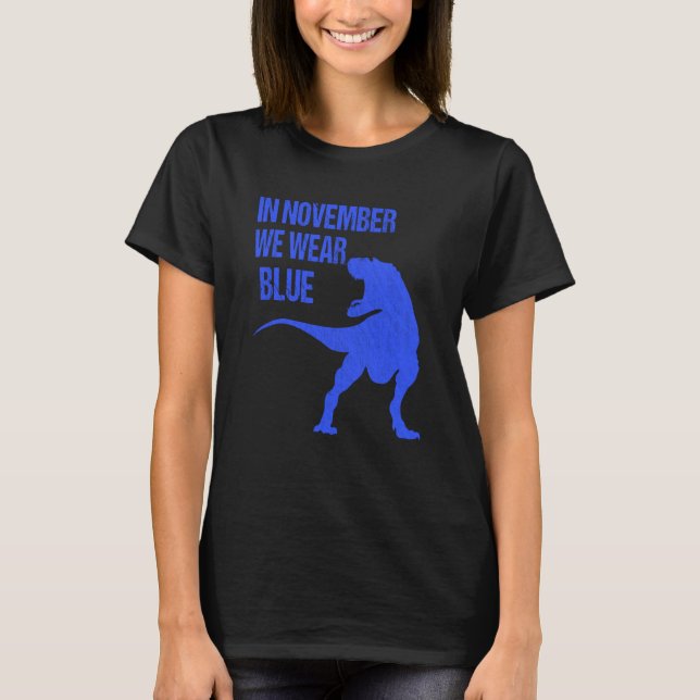 Camiseta In November We Wear Blue Rex Dinosaur Diabetes Awa (Frente)