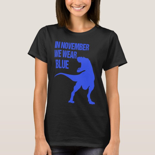 Camiseta In November We Wear Blue Rex Dinosaur Diabetes Awa (Frente)