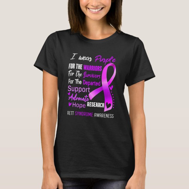 Camiseta In October I Wear Purple For Rett Syndrome Awarene (Frente)