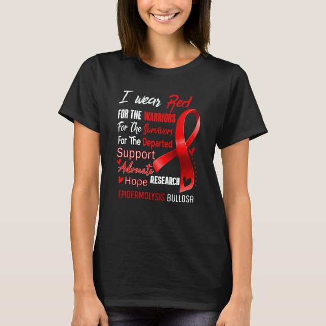 Camiseta In October I Wear Red For Epidermolysis Bullosa Re (Frente)