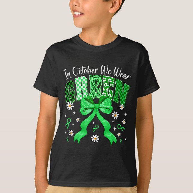Camiseta In October We Wear Green For Dwarfism Awareness Gi (Frente)