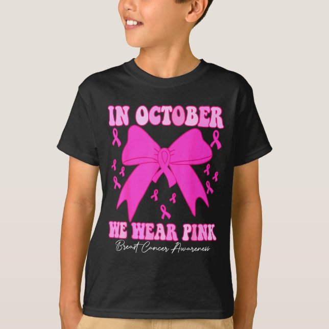 Camiseta In October We Wear Nk Breast Cancer Awareness Coqu (Frente)