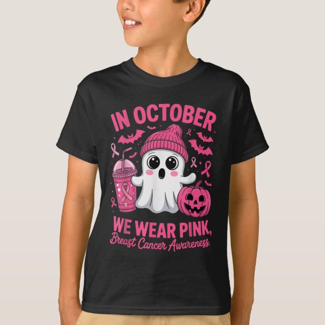Camiseta In October We Wear Nk Breast Cancer Awareness Hall (Frente)