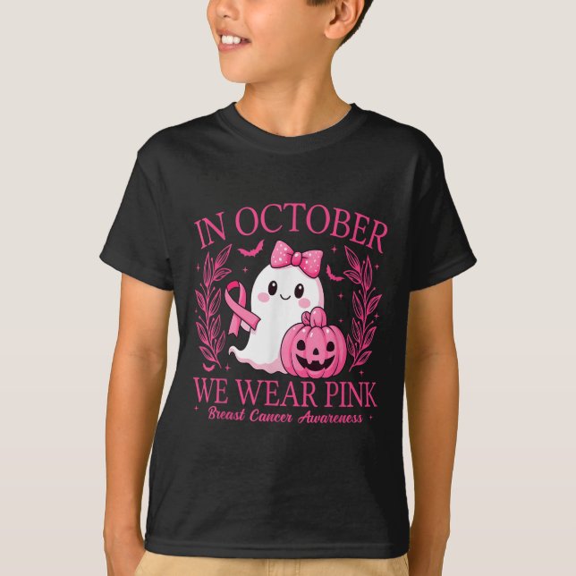 Camiseta In October We Wear Nk Breast Cancer Awareness Hall (Frente)