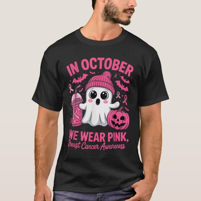 Camiseta In October We Wear Nk Breast Cancer Awareness Hall (Frente)