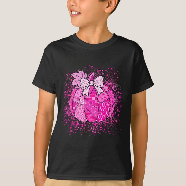 Camiseta In October We Wear Nk Breast Cancer Pumpkin Hallow (Frente)