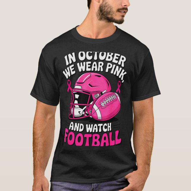 Camiseta In October We Wear Nk Breast Football Cancer Aware (Frente)